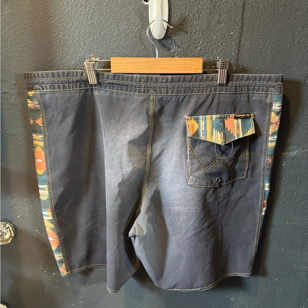 Billabong X Wrangler Black Board Shorts with Vibrant Side Panels